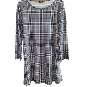 H409-EUC Lily by Firmiana Plaid Long Sleeve Top Sz 1X